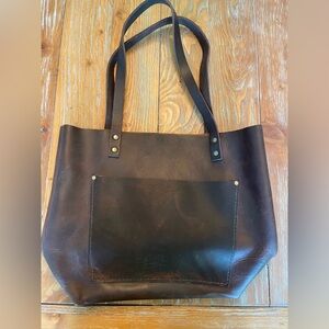Portland Leather Dark Brown Tote Bag
